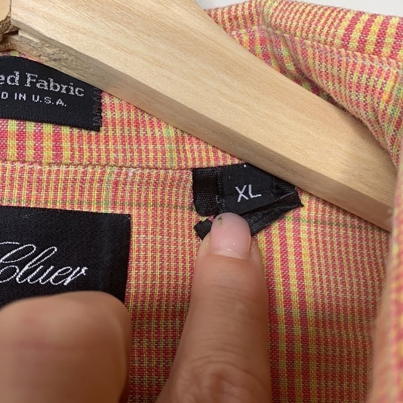 MacCluer | Linen Cotton Plaid Button Down Collared Short Sleeve Shirt XL - Picture 6 of 14